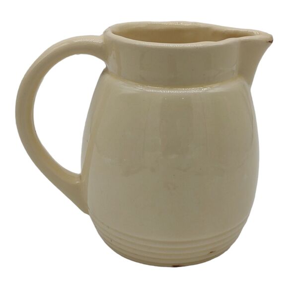 Robinson Ransbottom Vintage Cream & Yellow ~6" Pottery Pitcher Vase Planter - Picture 7 of 15